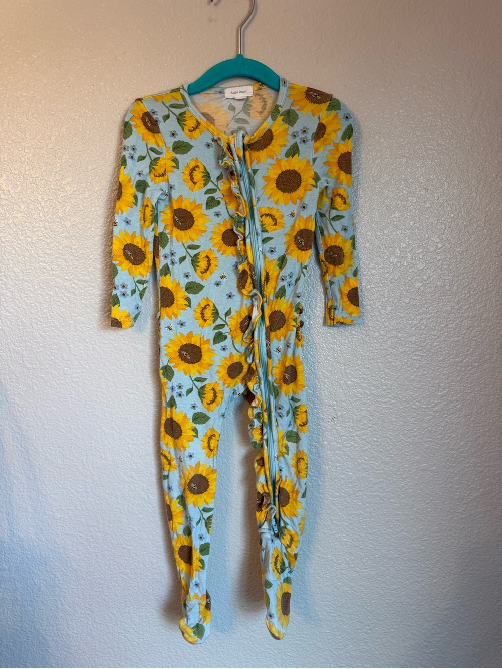 Angel Dear Blue Sunflower Footed One-Piece